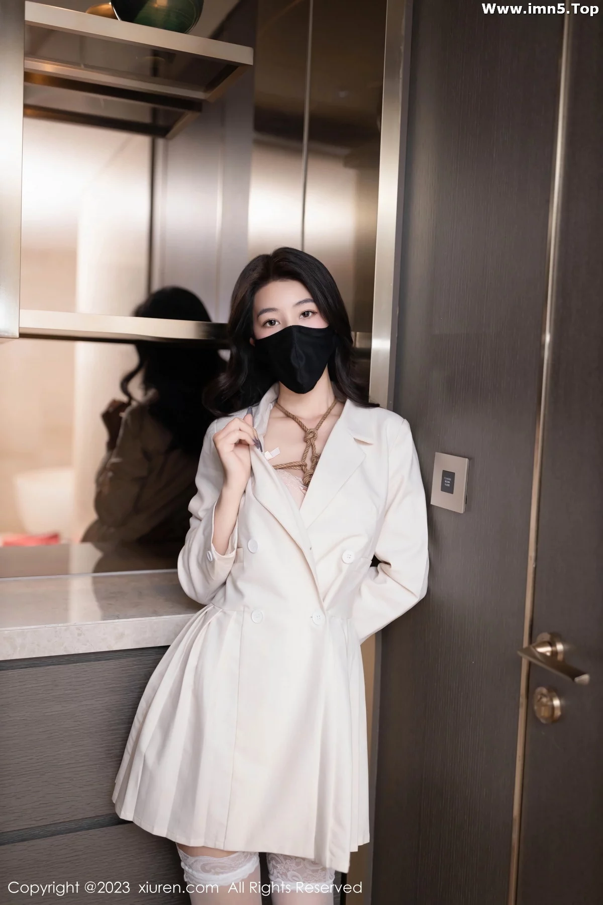 模特熊小诺性感粉色蕾丝连体内衣情趣捆绑秀惹火身材诱惑写真84P-第1章-图片1