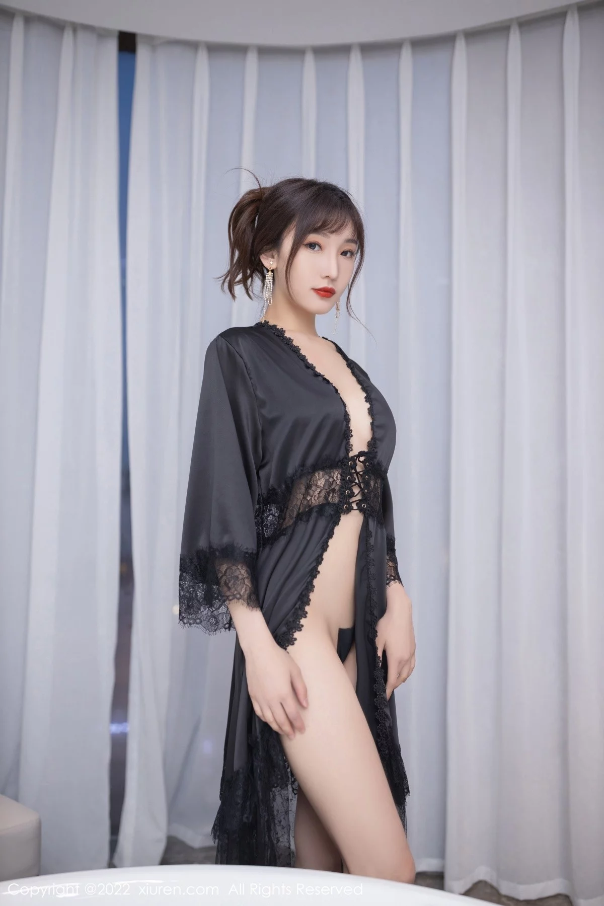 模特陆萱萱浴缸场景性感黑色情趣服饰秀完美身材惹火诱惑写真64P-第1章-图片3