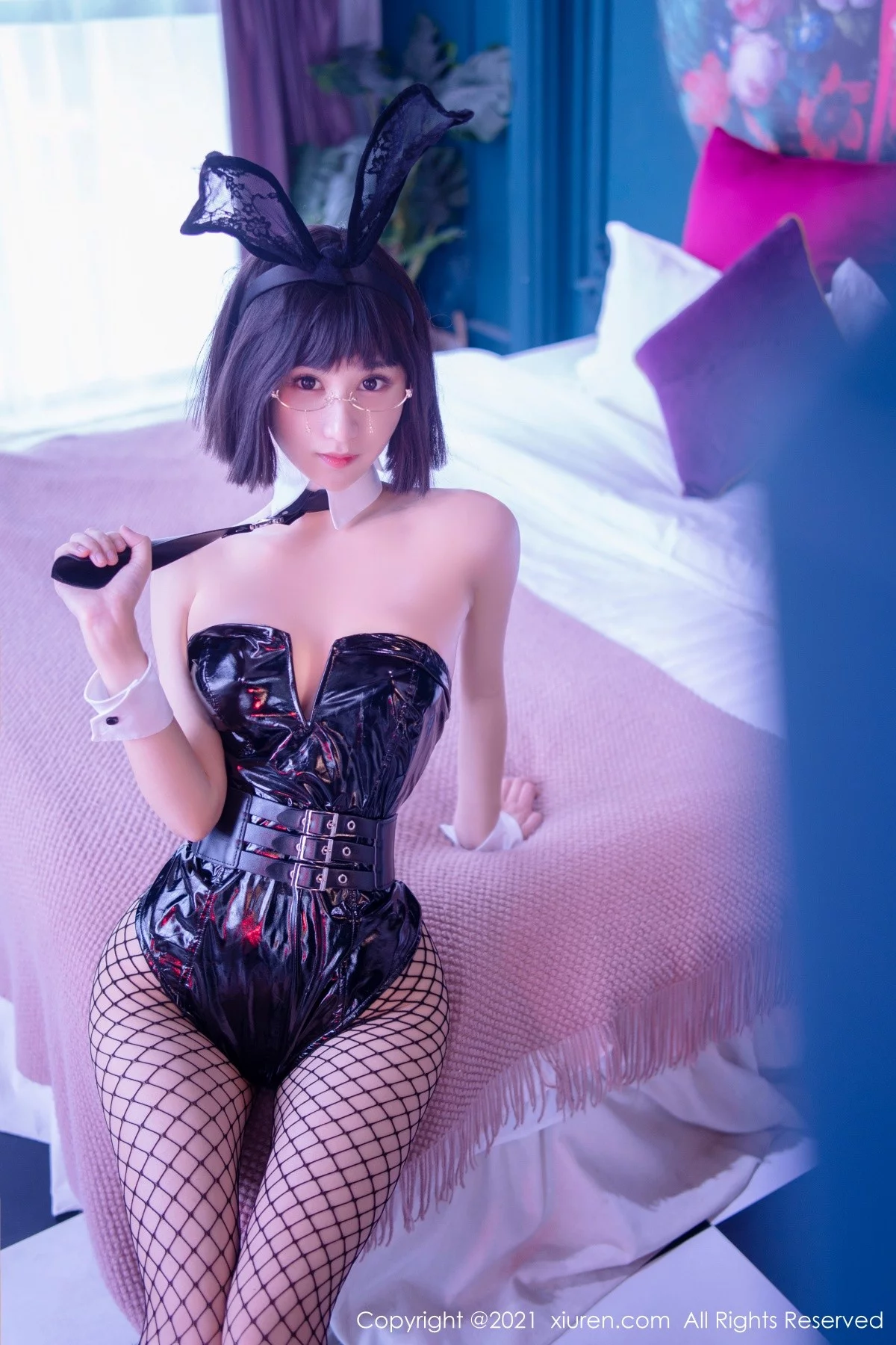 模特小果冻儿智齿小兔女郎捆绑主题私房高叉连体衣完美诱惑写真62P-第1章-图片3