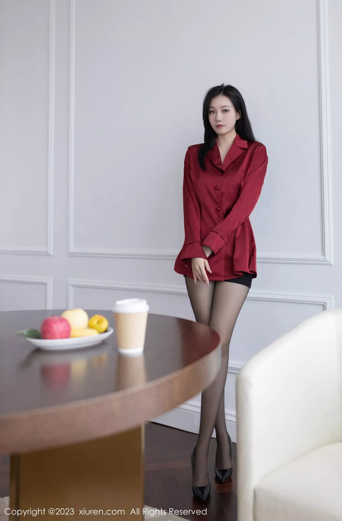 模特安然anran性感白色蕾丝内衣配超薄黑丝秀柔美身段诱惑写真79P-第1章-图片1