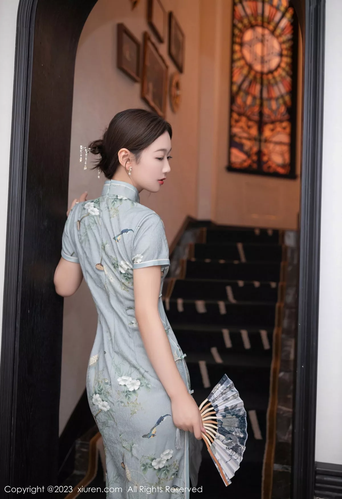 模特唐安琪私房浴室性感浅色内衣配原色丝袜秀曼妙身姿诱惑写真76P-第1章-图片3