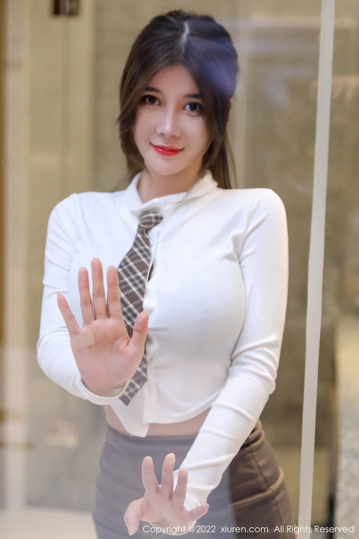 模特周jojobaby半脱性感白T露黑色蕾丝内衣秀傲人豪乳诱惑写真59P-第1章-图片3