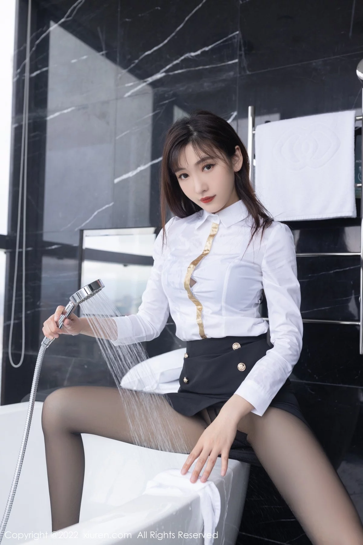 模特陆萱萱广州-云南旅拍角色扮演性感内衣配无内黑丝诱惑写真73P-第1章-图片3