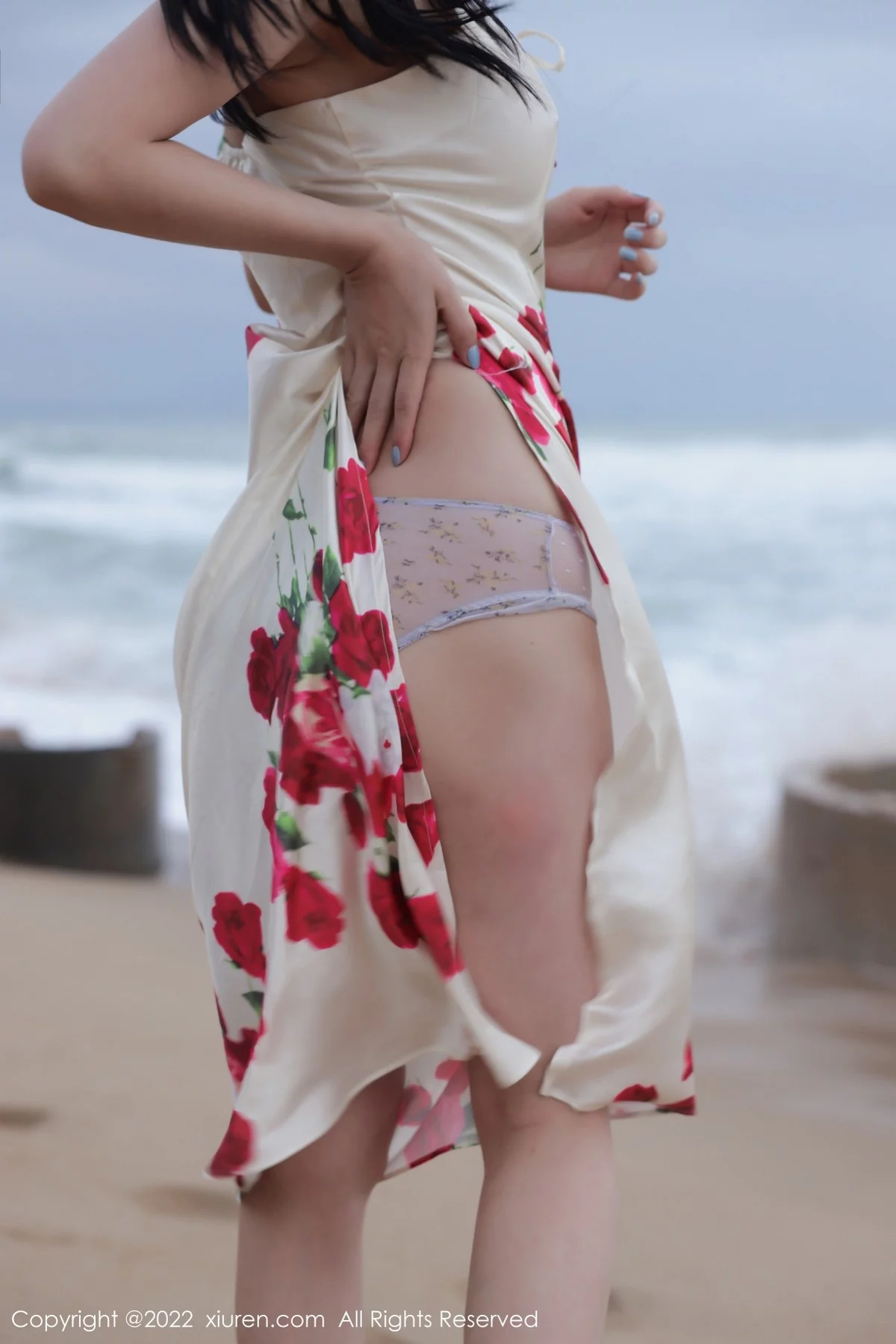 模特李雅柔三亚旅拍海边高开复古裙+黑色连体泳衣迷人诱惑写真74P-第1章-图片2