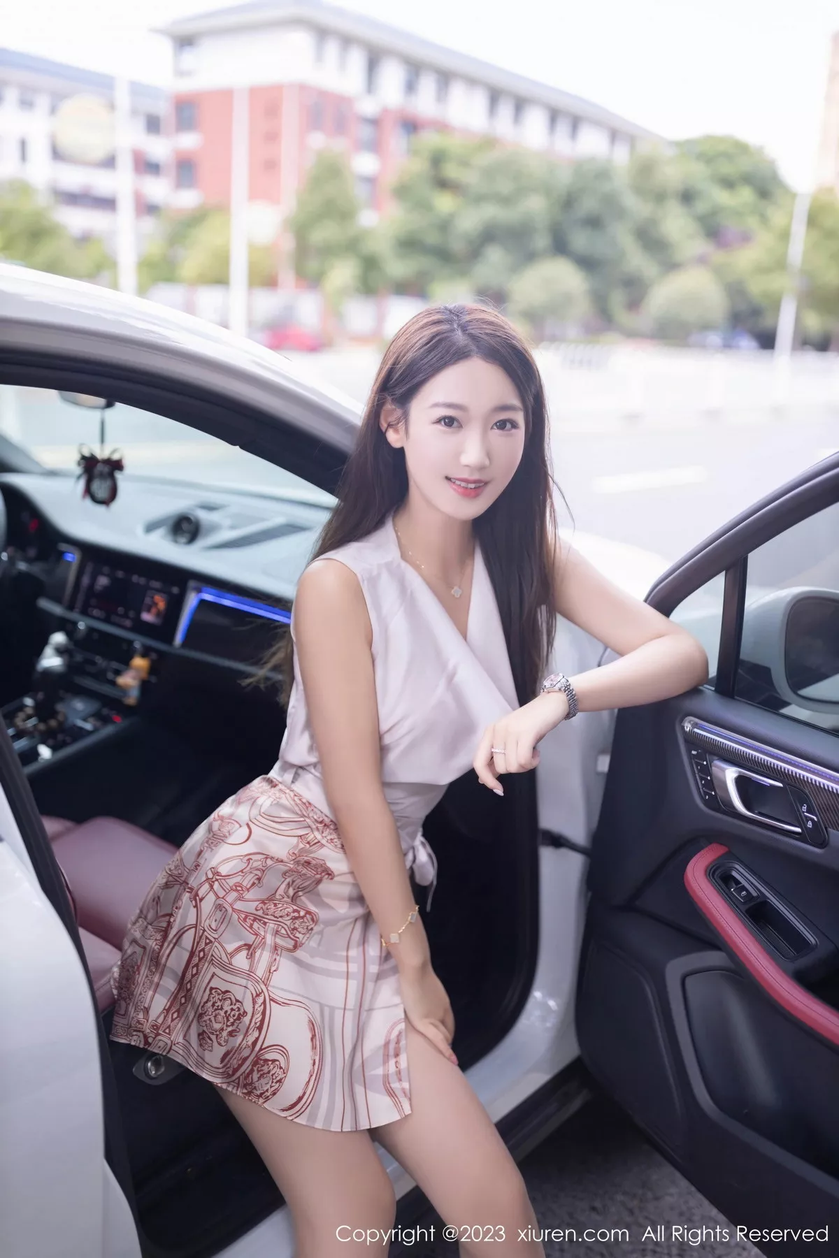 模特唐安琪性感淡粉色上衣露粉色蕾丝内衣配开档肉丝诱惑写真78P-第1章-图片1