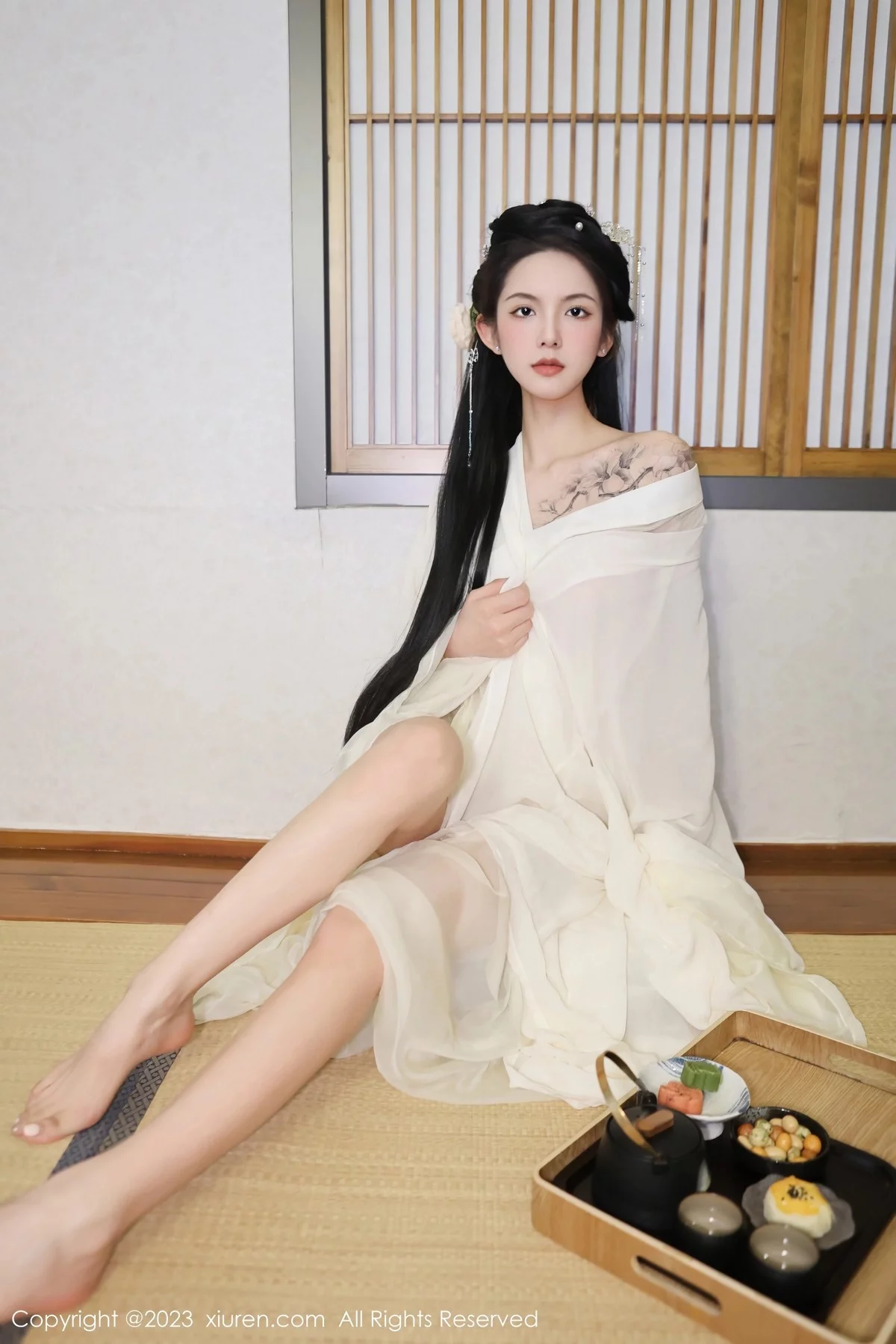 模特乔一一温泉浴池白纱轻透古装服饰秀惹火身材极致诱惑写真82P-第1章-图片3