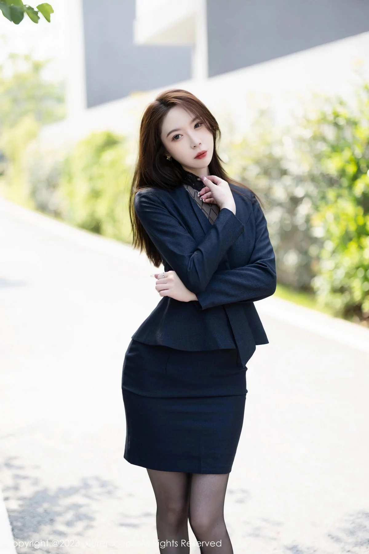 模特梦心玥性感黑色轻透薄纱高开服饰秀高挑曼妙身姿诱惑写真89P-第1章-图片1