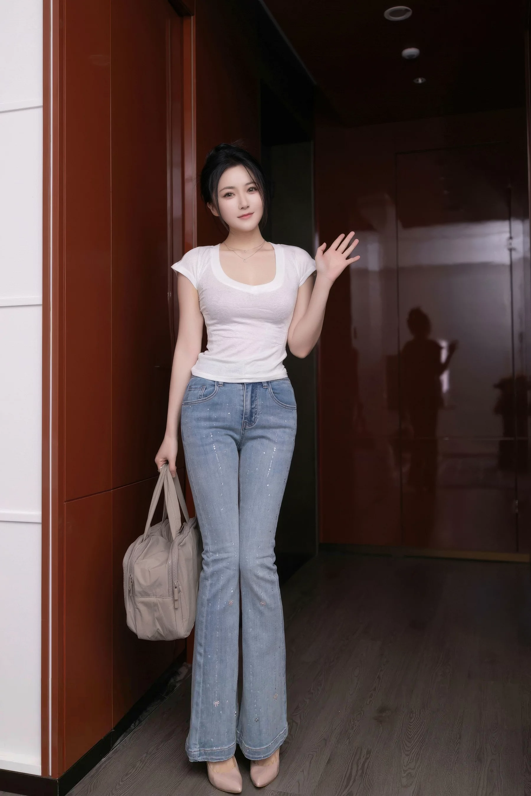 模特鱼子酱Fish性感暖灰蕾丝内衣配超薄肉丝秀曼妙身材诱惑写真76P-第1章-图片1
