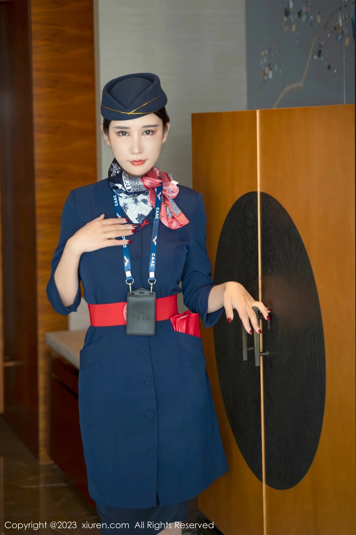 模特夏沫沫tifa性感空间制服露黑色内衣配超薄肉丝迷人诱惑写真70P-第1章-图片1