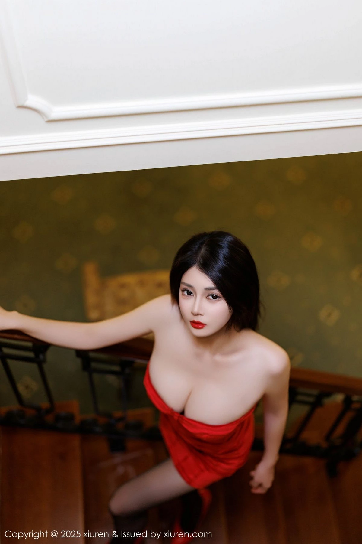 模特凯竹Quinn性感红色连衣短裙露情趣内衣秀丰腴身材诱惑写真88P-第1章-图片2