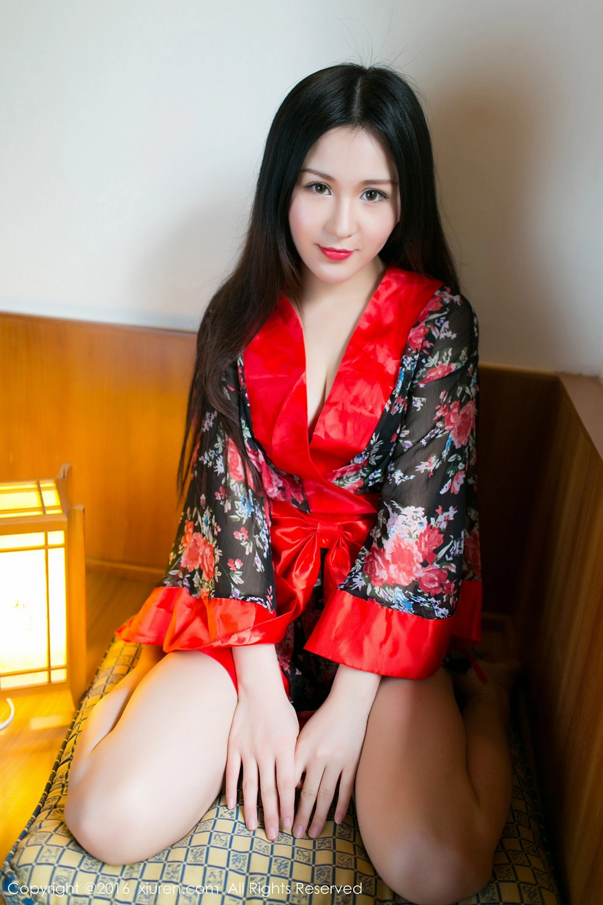 嫩模唐雨辰TYC珠海御温泉旅拍红色薄纱睡衣秀白嫩美腿写真69P-第1章-图片3