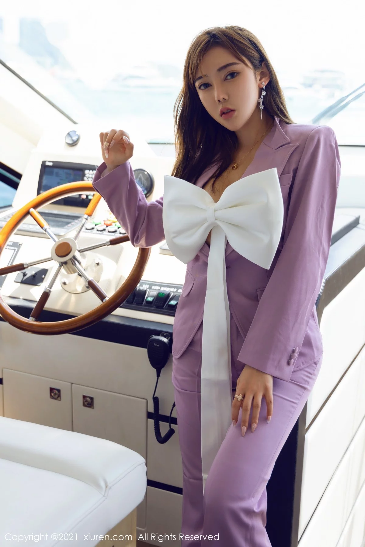 模特萌汉药baby澳门旅拍游艇主题蝴蝶结内衣秀惹火身材诱惑写真76P-第1章-图片2