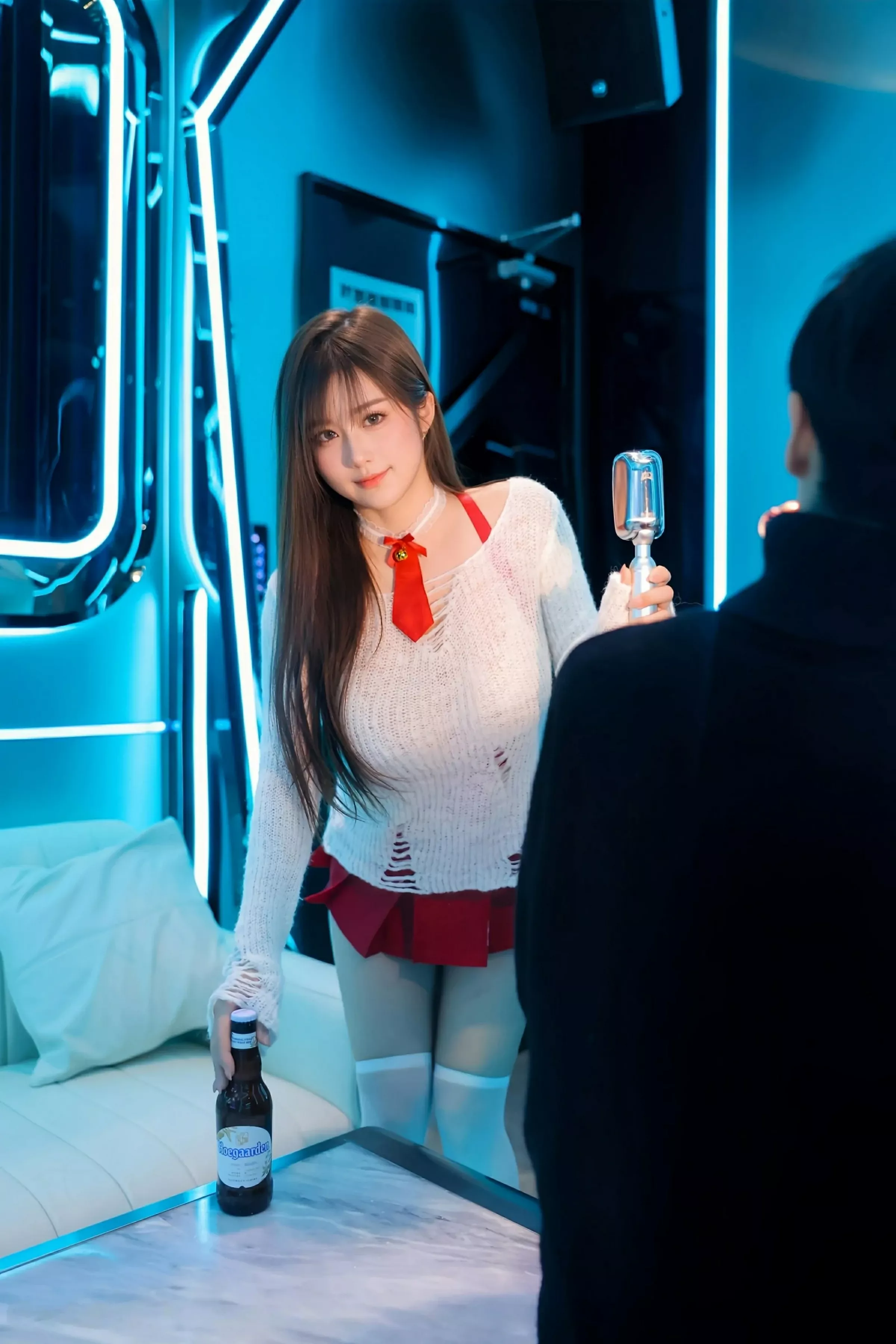 模特小肉肉咪私房性感白色蕾丝内衣配白丝袜秀凹凸身材诱惑写真76P-第1章-图片3