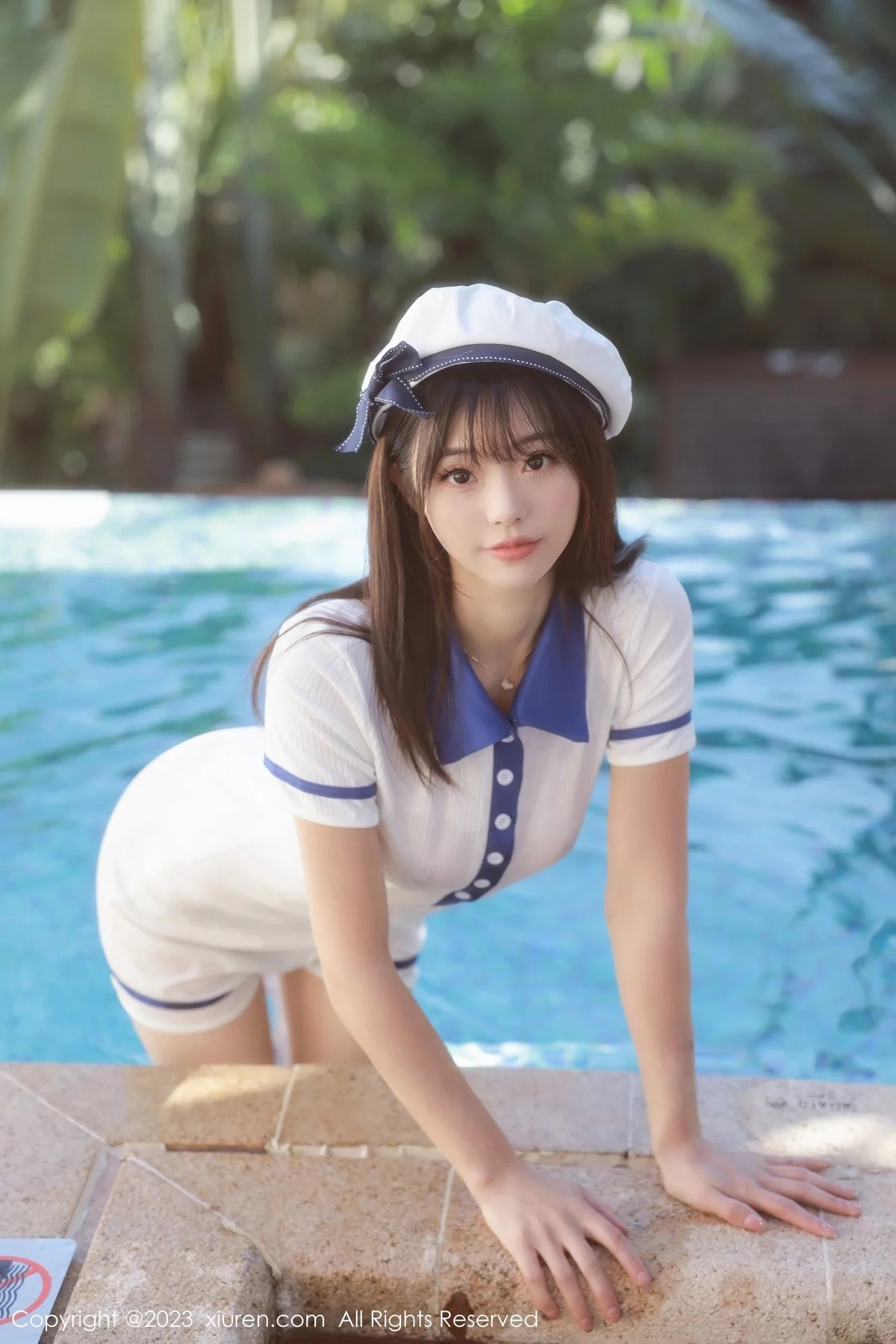 模特佘贝拉bella泳池性感白色海军服半脱秀完美身材诱惑写真67P-第1章-图片2