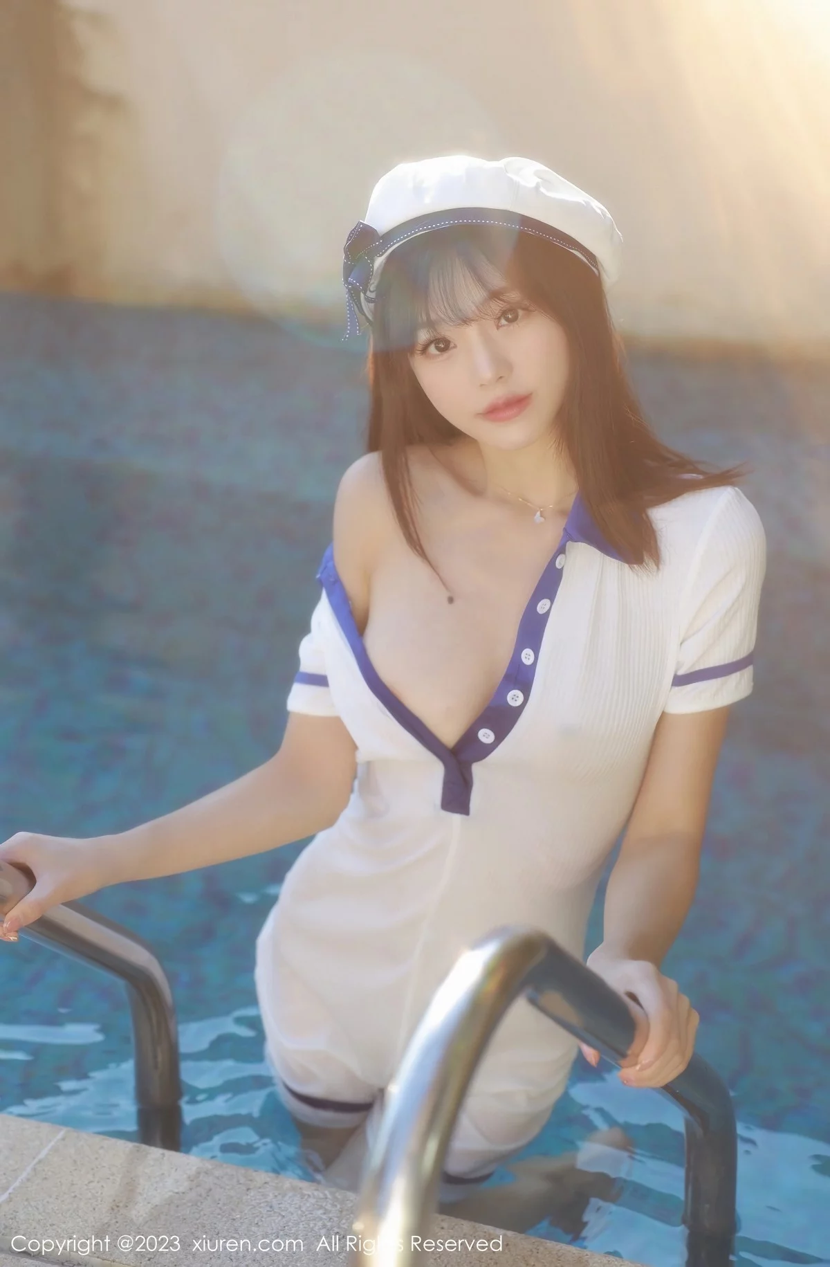 模特佘贝拉bella泳池性感白色海军服半脱秀完美身材诱惑写真67P-第1章-图片3