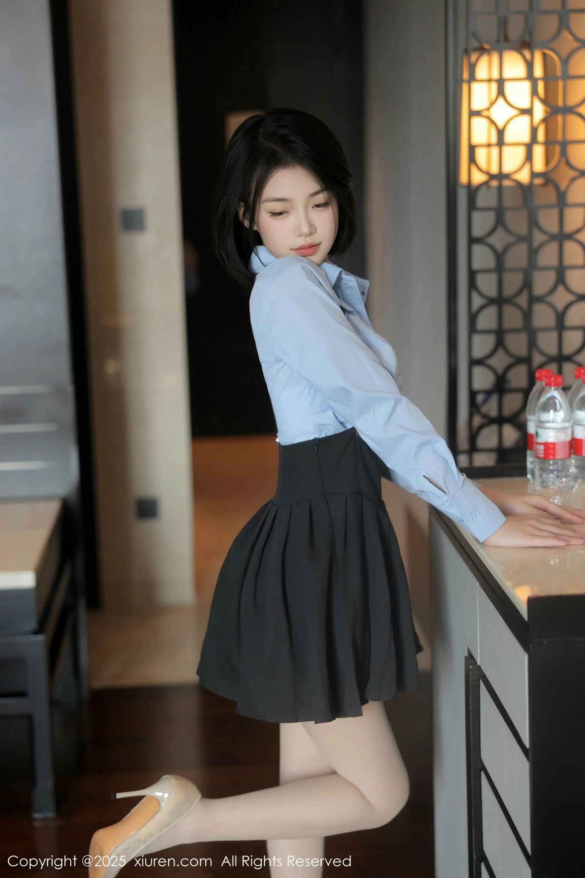 新人模特汐子性感白色蕾丝内衣配超薄肉丝秀丰满身材诱惑写真72P-第1章-图片3