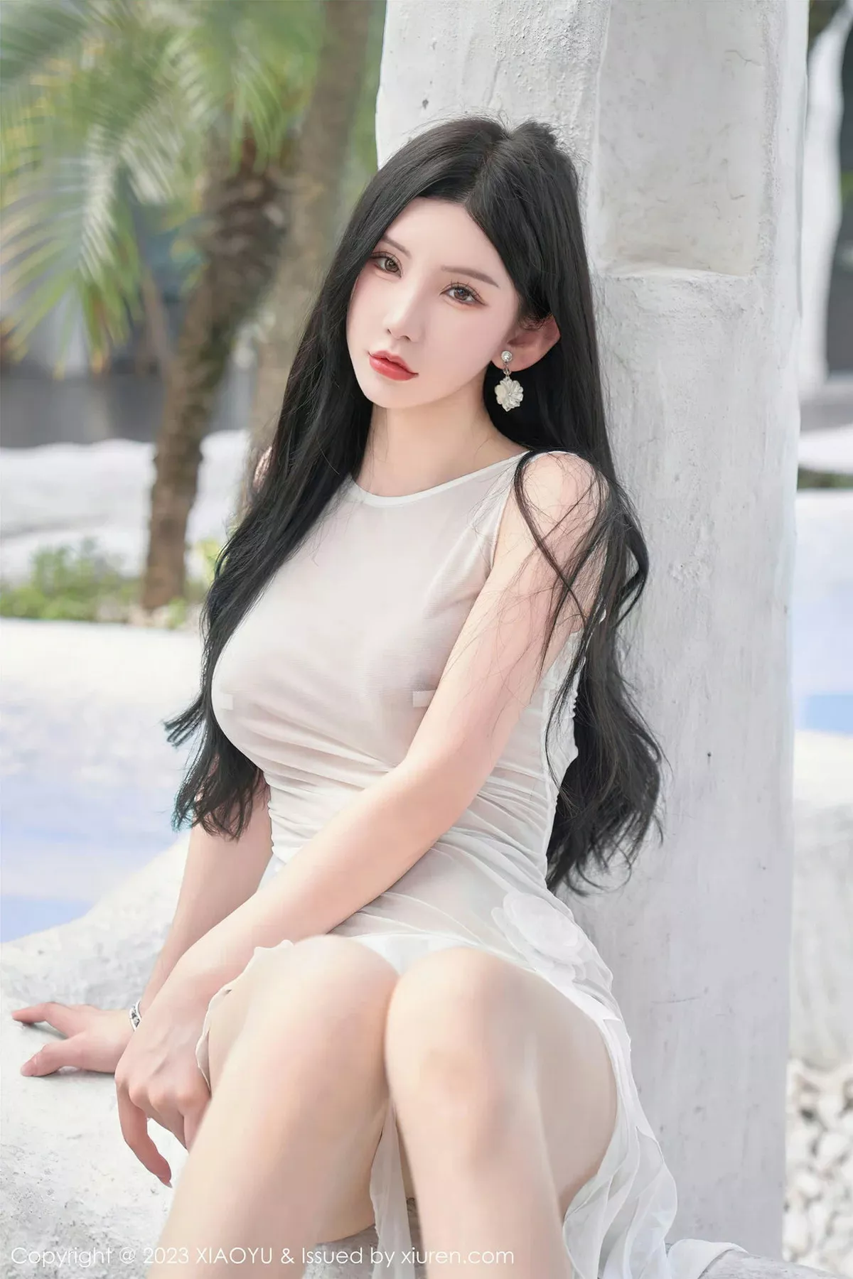 女神周于希Sally水中拍摄白色薄透连衣长裙秀惹火身材诱惑写真90P-第1章-图片2