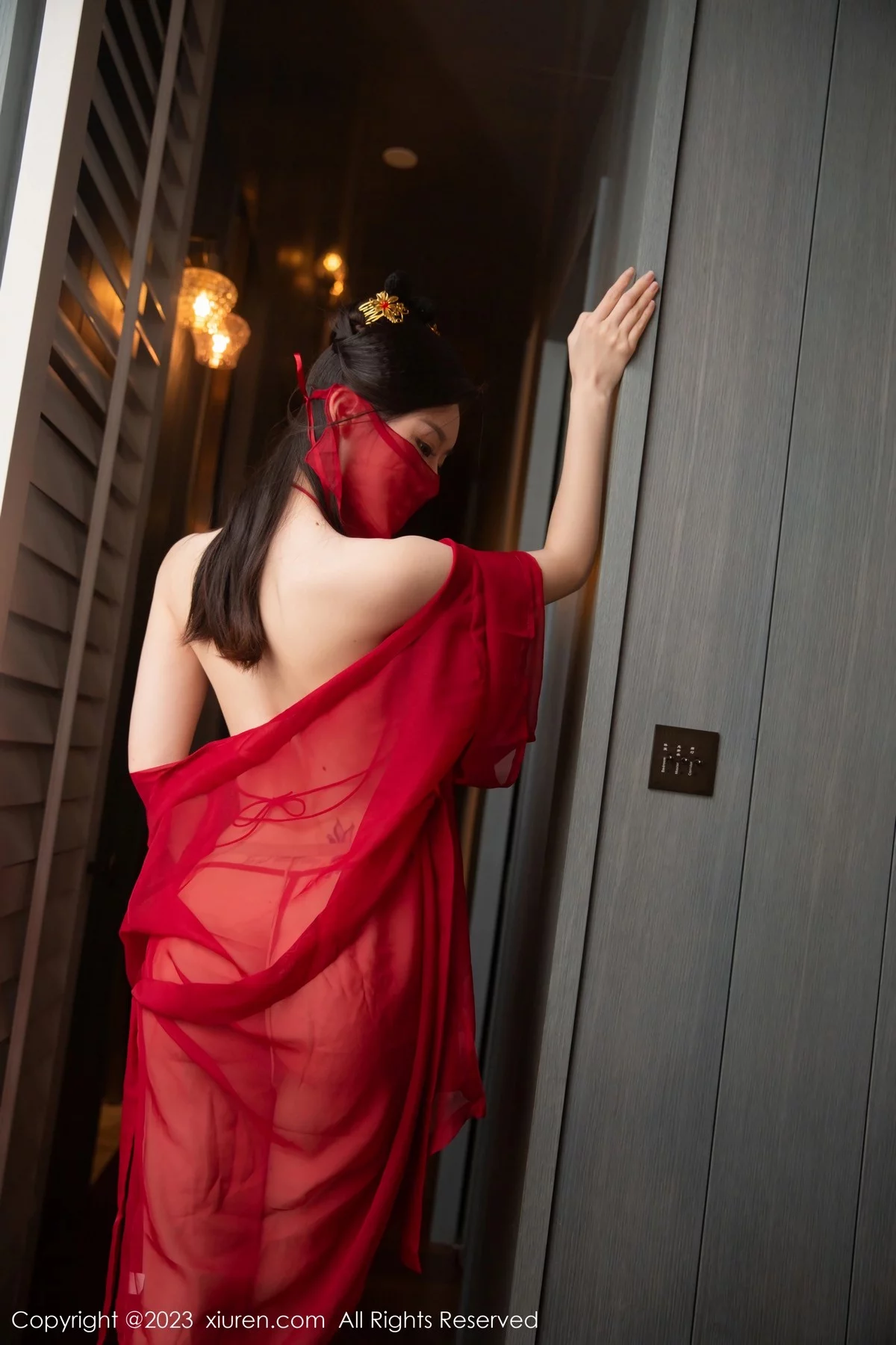 模特是小逗逗性感红色古装服饰配超薄肉丝秀曼妙身姿诱惑写真75P-第1章-图片2