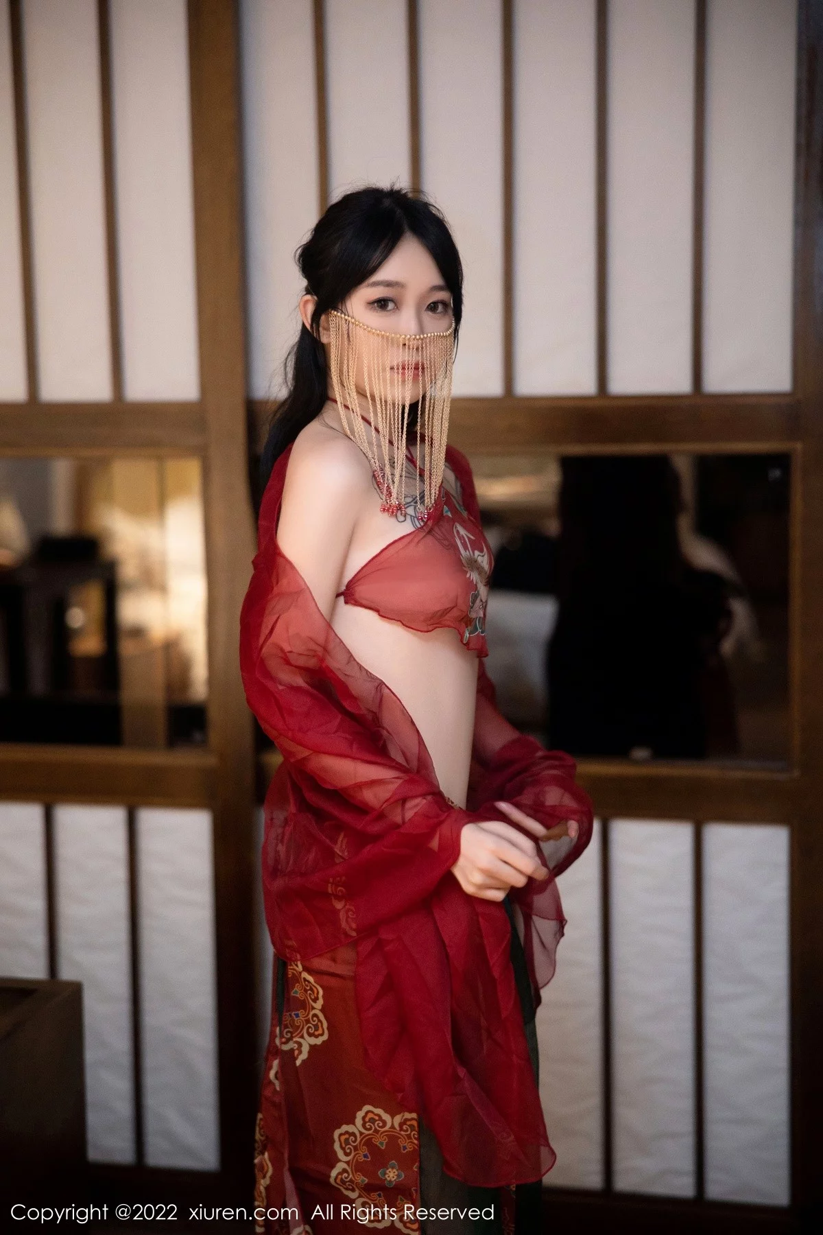 模特奶瓶大理旅拍私房性感红色轻透古装服秀完美身材诱惑写真78P-第1章-图片2