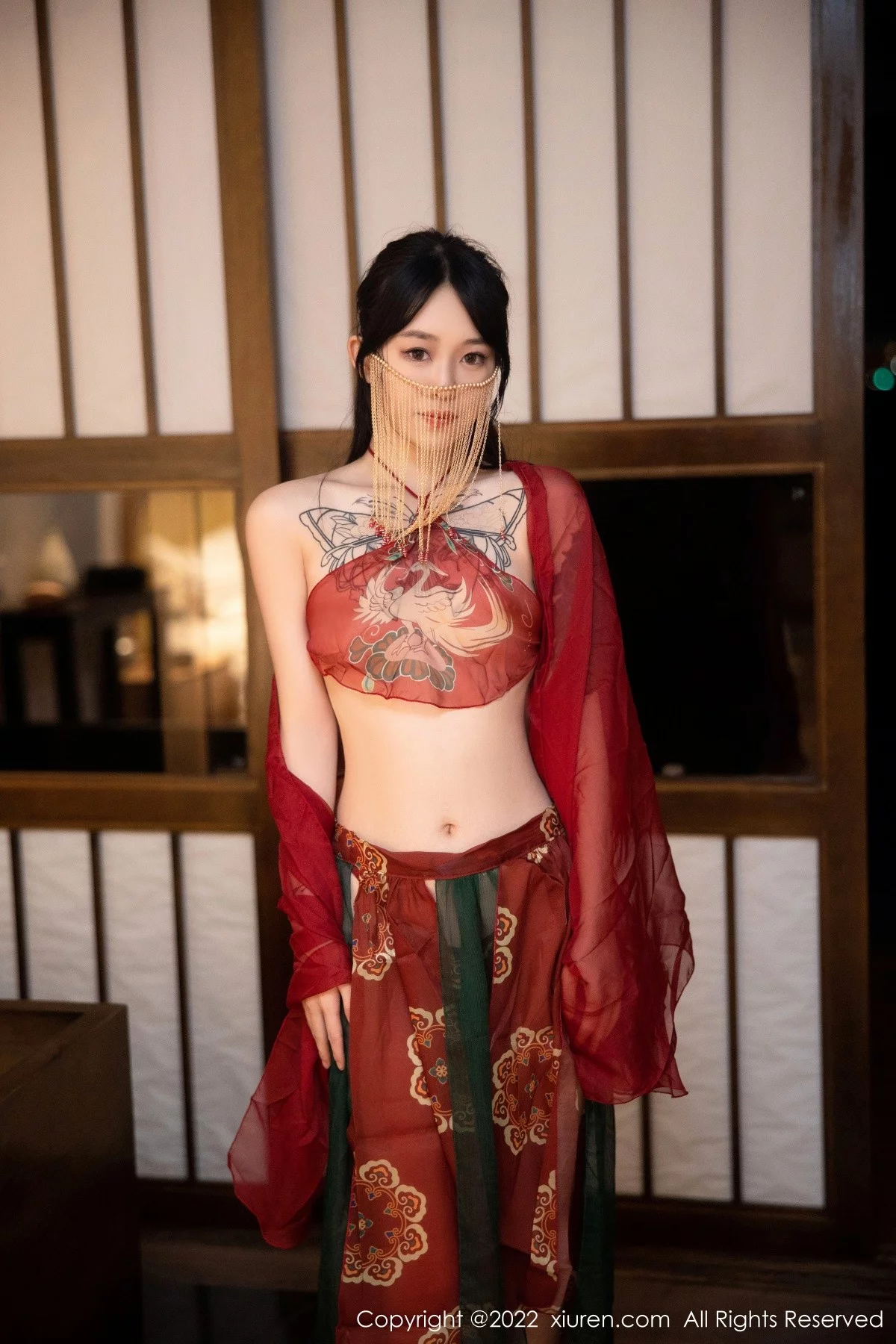 模特奶瓶大理旅拍私房性感红色轻透古装服秀完美身材诱惑写真78P-第1章-图片3