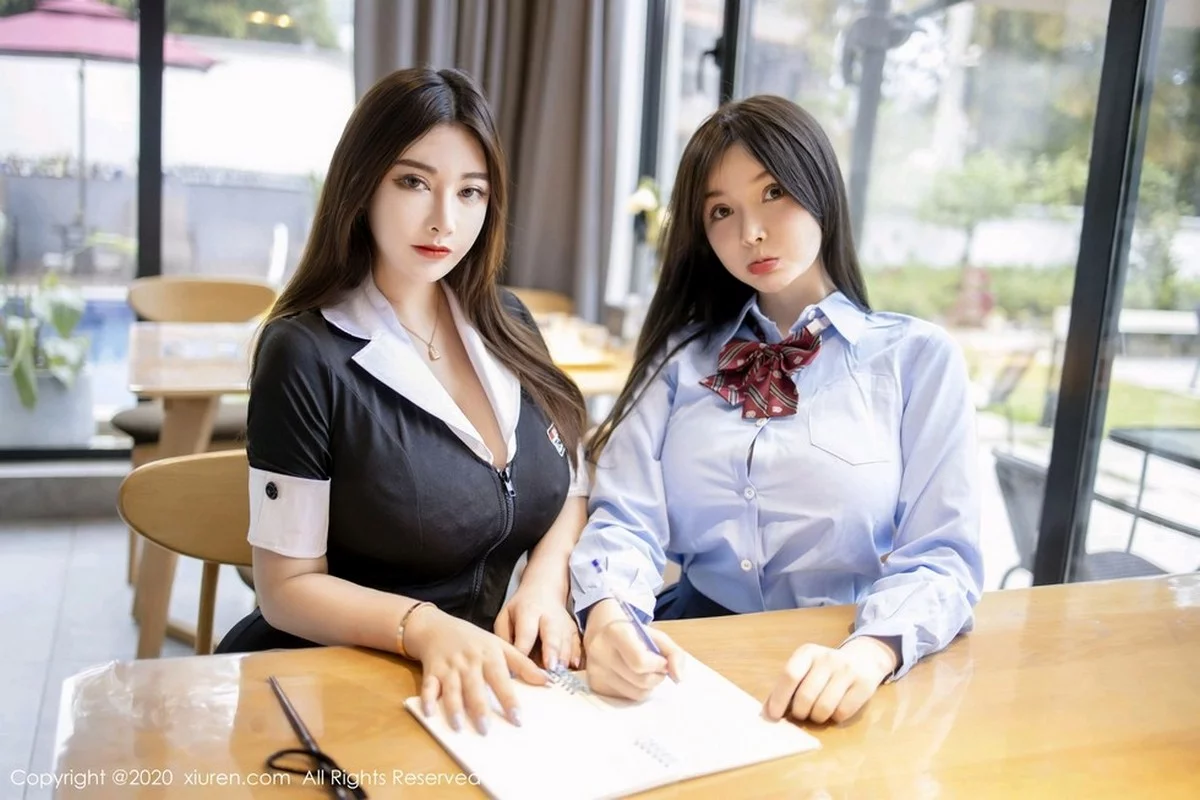 女神糯美子＆软软子师生情主题私房半脱露傲人豪乳撩人诱惑写真42P-第1章-图片3