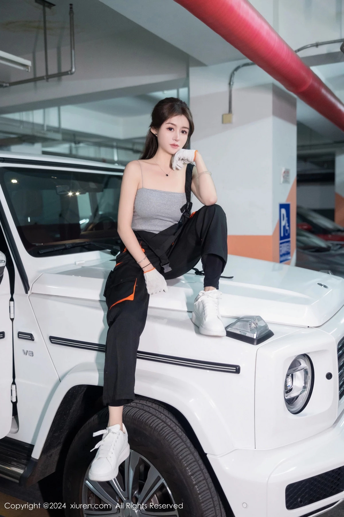 模特林幼一大G场景性感黑色紧身情趣服秀翘臀美腿撩人诱惑写真81P-第1章-图片2