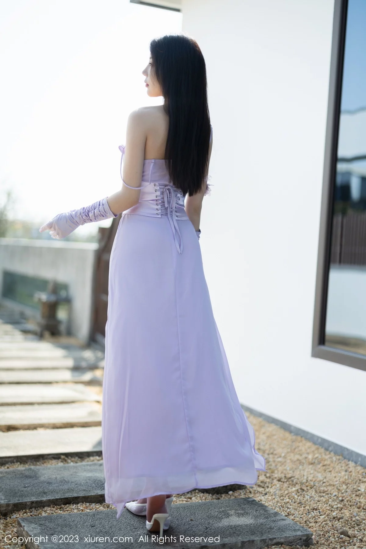 女神徐莉芝Booty淡紫色连衣长裙+淡蓝色网格内衣惹火诱惑写真81P-第1章-图片3