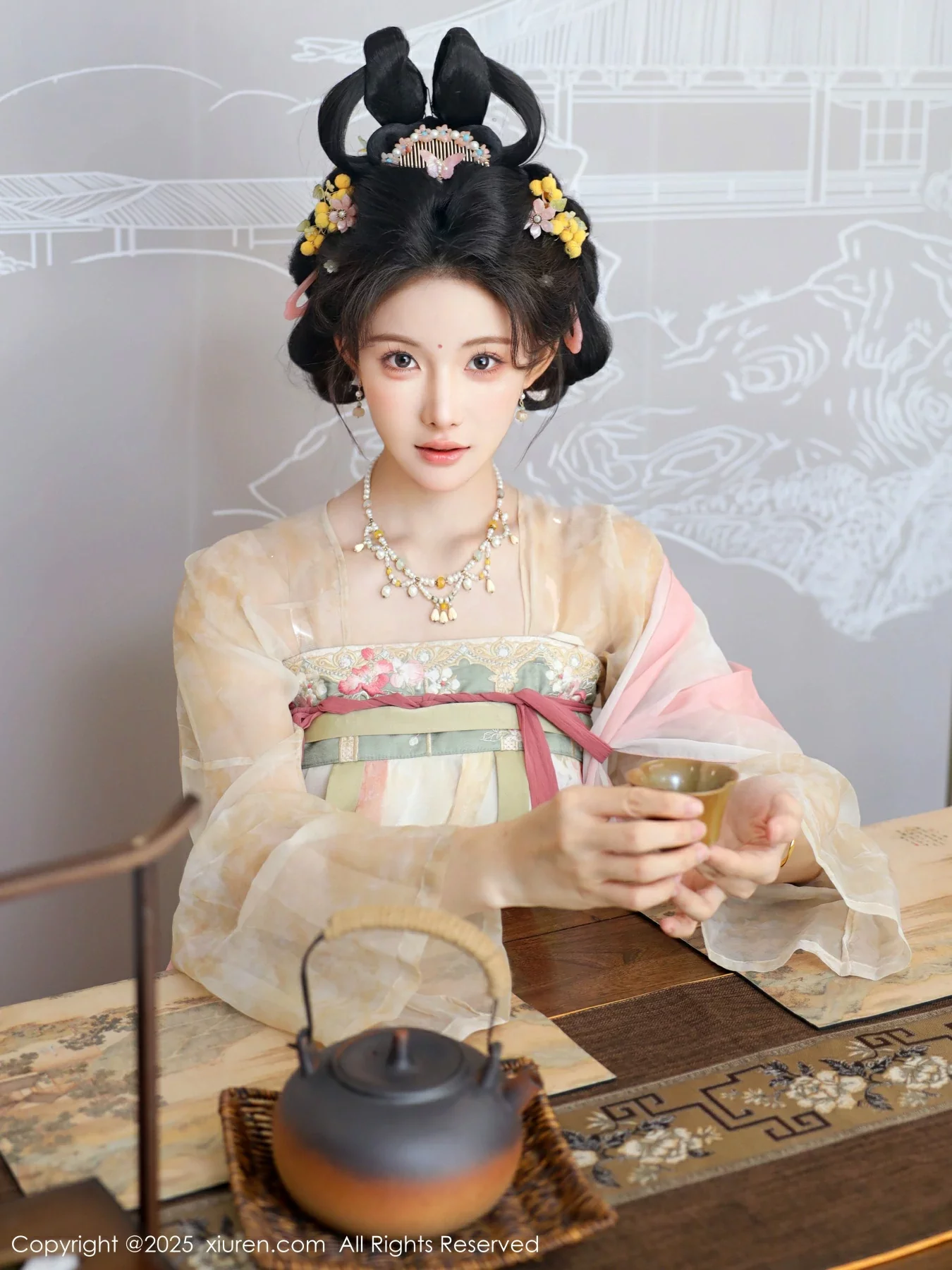 模特梨霜儿古典主题性感浅色古装服饰秀丰腴身材迷人美腿写真82P-第1章-图片4