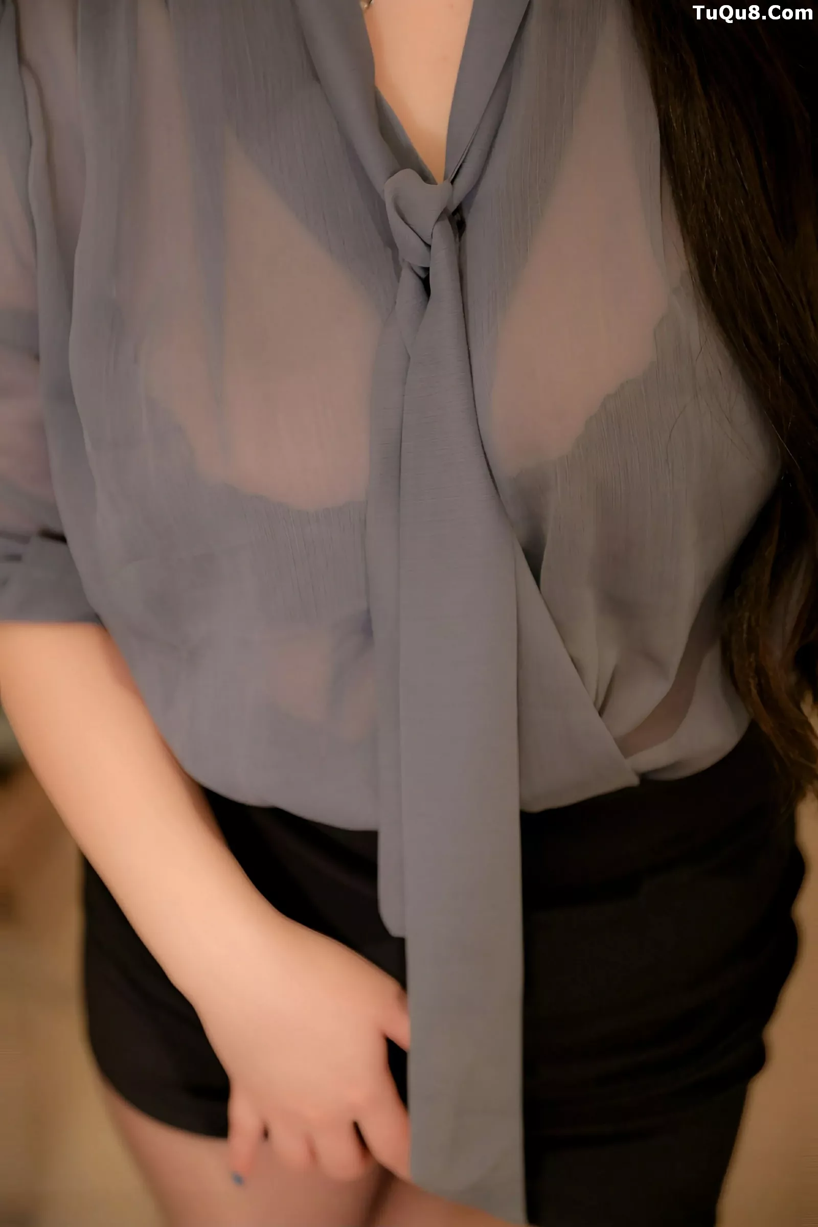 模特蛋蛋宝性感OL服饰露黑色蕾丝内衣配超薄黑丝秀美腿诱惑写真83P-第1章-图片4