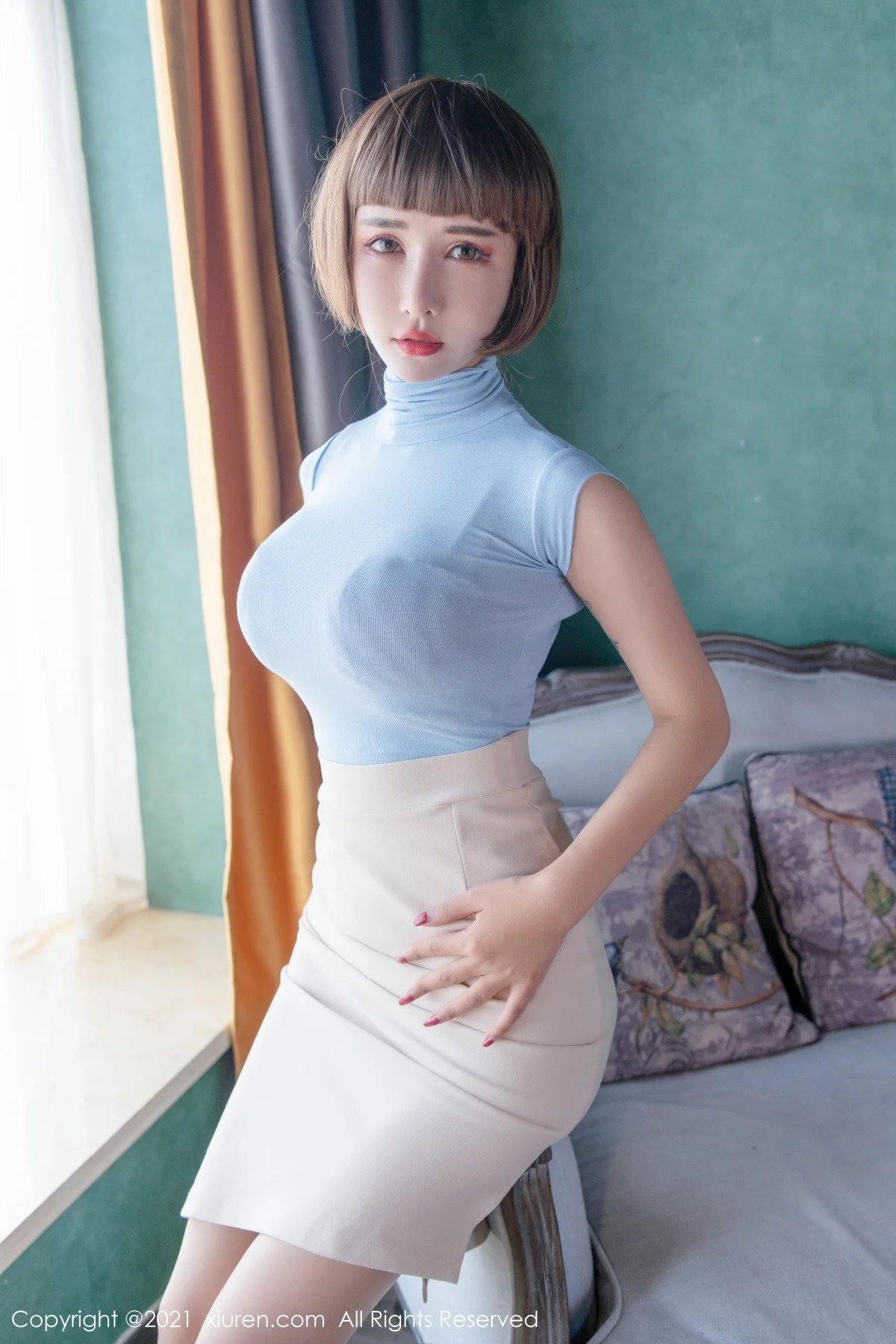 新晋秀人夏沫沫tife私房半脱露红色蕾丝内衣秀丰乳肥臀诱惑写真41P-第1章-图片1