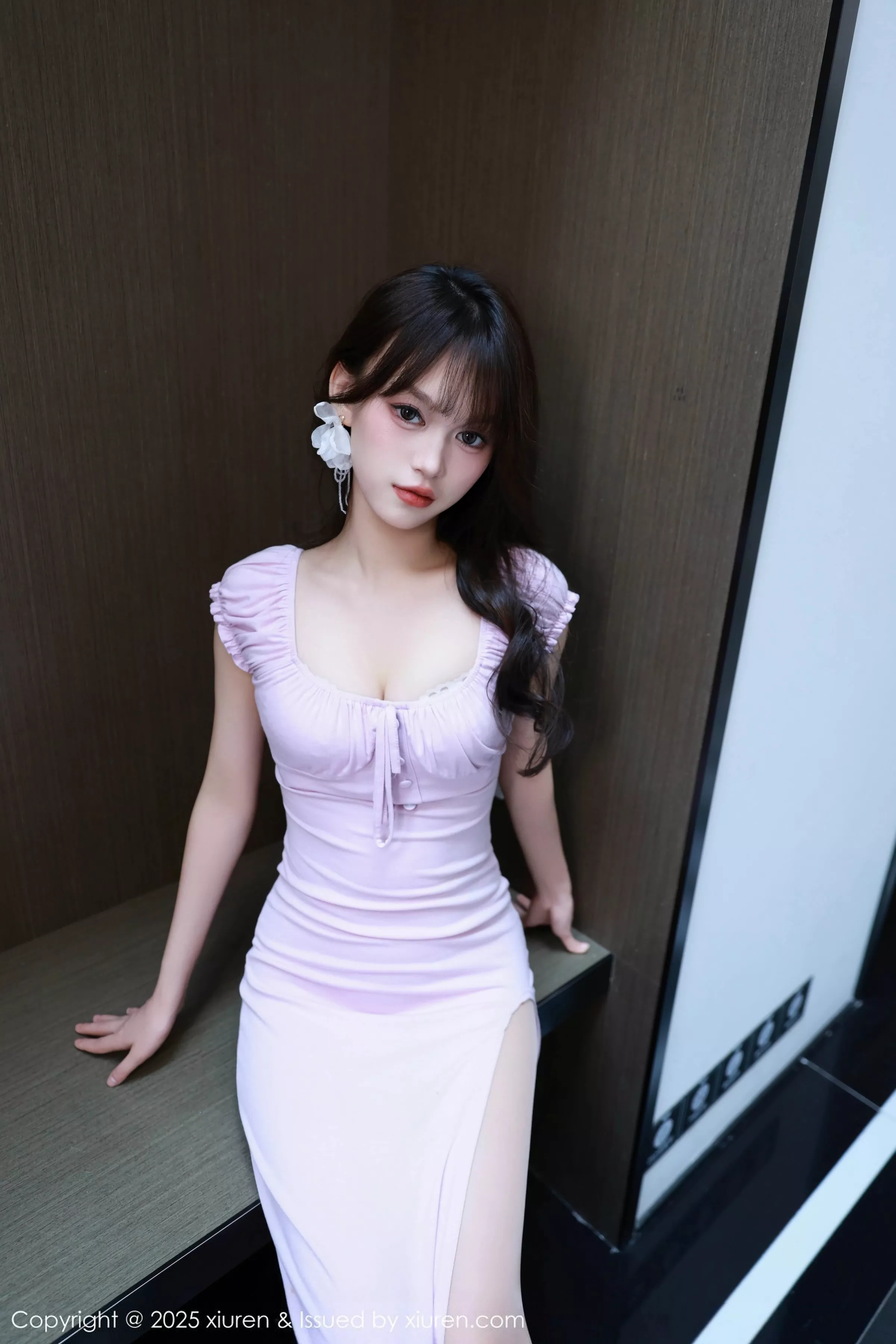 模特糯咪性感紫色连衣长裙配超薄无内肉丝秀曼妙身材诱惑写真79P-第1章-图片2