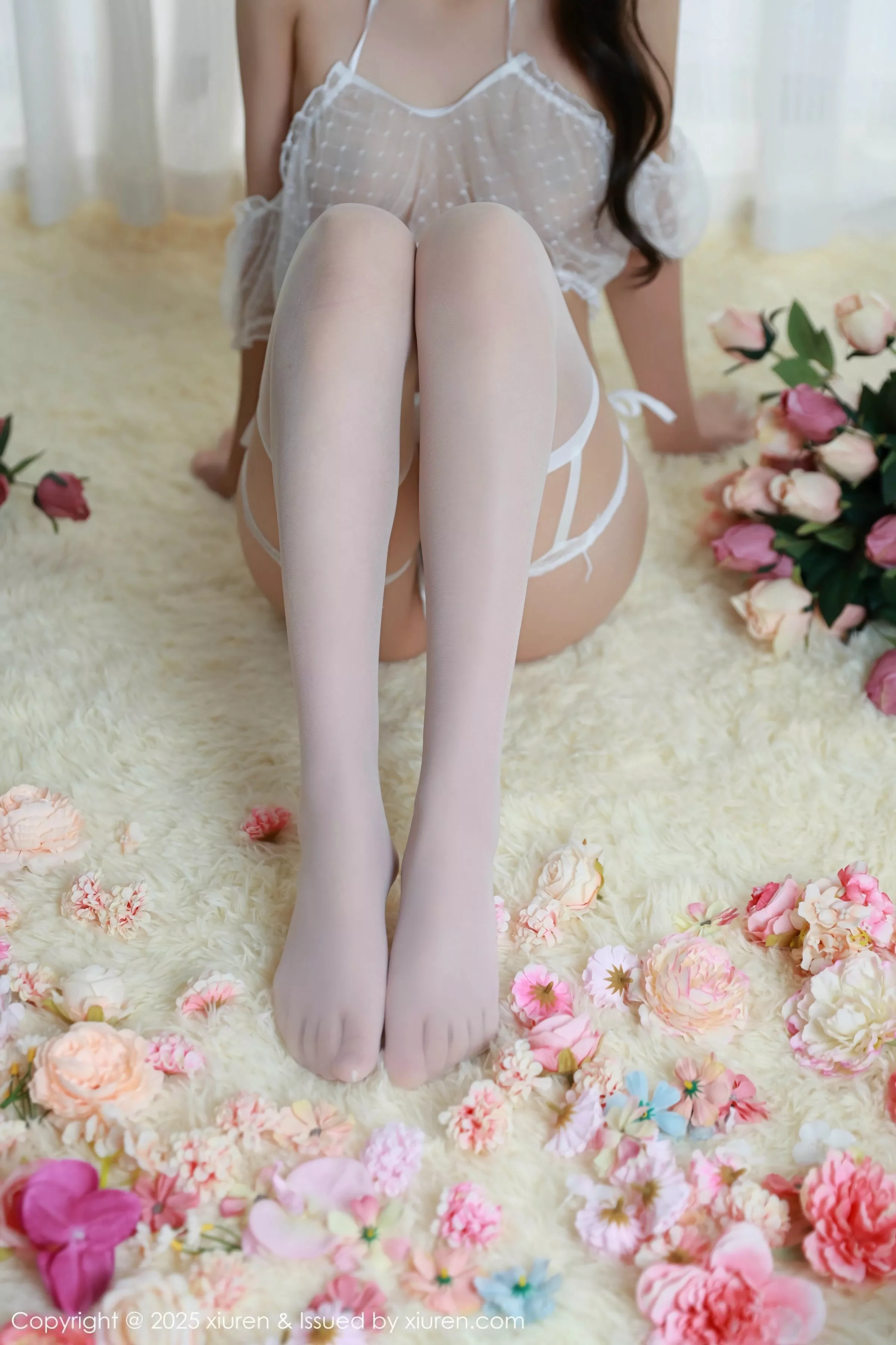 模特糯咪性感紫色连衣长裙配超薄无内肉丝秀曼妙身材诱惑写真79P-第16章-图片1