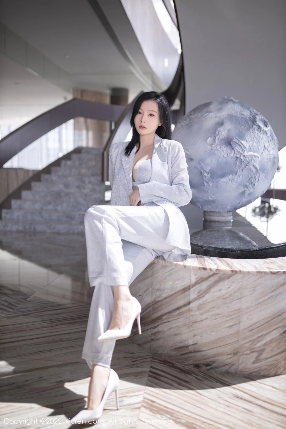 模特安然anran脱银色西服露性感银色内衣秀完美身材诱惑写真76P-第1章-图片3