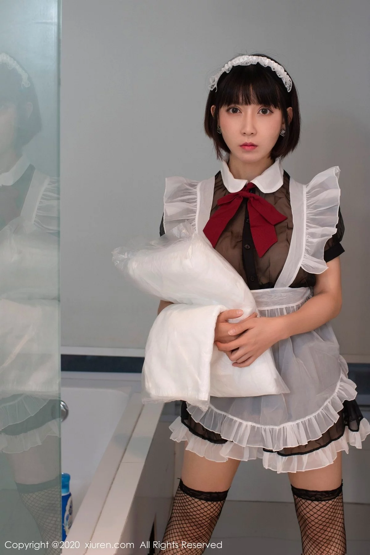 大美妞安妮斯朵拉Ann私房黑色女仆装配黑丝渔网极致魅惑写真55P-第1章-图片3