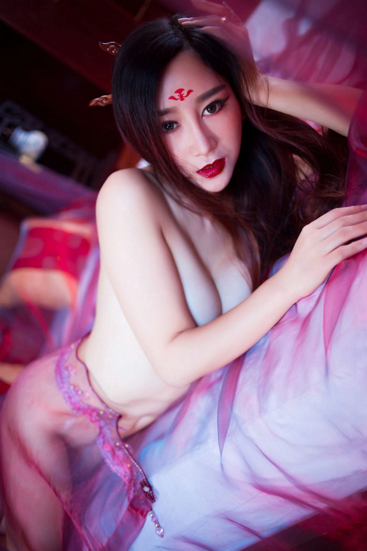 嫩模邹晶晶《花千骨魔化》COS七夕福利红色小内裤诱惑写真57P-第14章-图片3