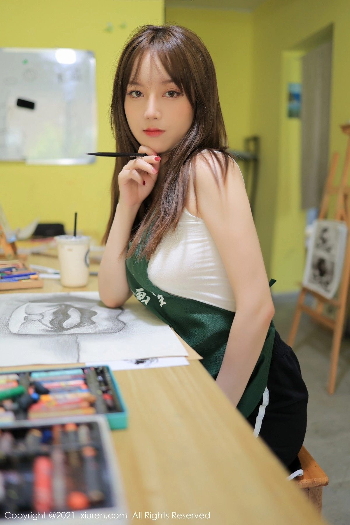 模特豆瓣酱画室情趣捆绑主题私房半脱露丰满身材惹火诱惑写真64P-第1章-图片2