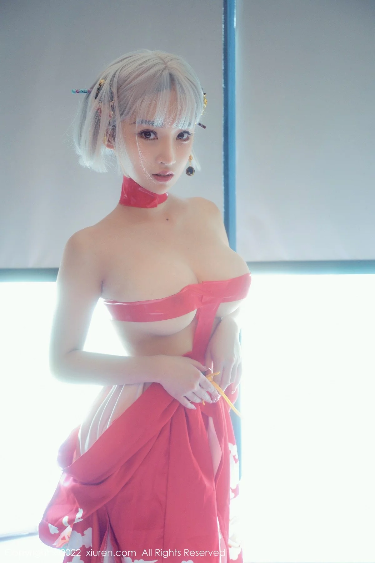 模特西门小玉蒸汽浴室里红带裹身秀火辣身材傲人豪乳诱惑写真66P-第1章-图片2