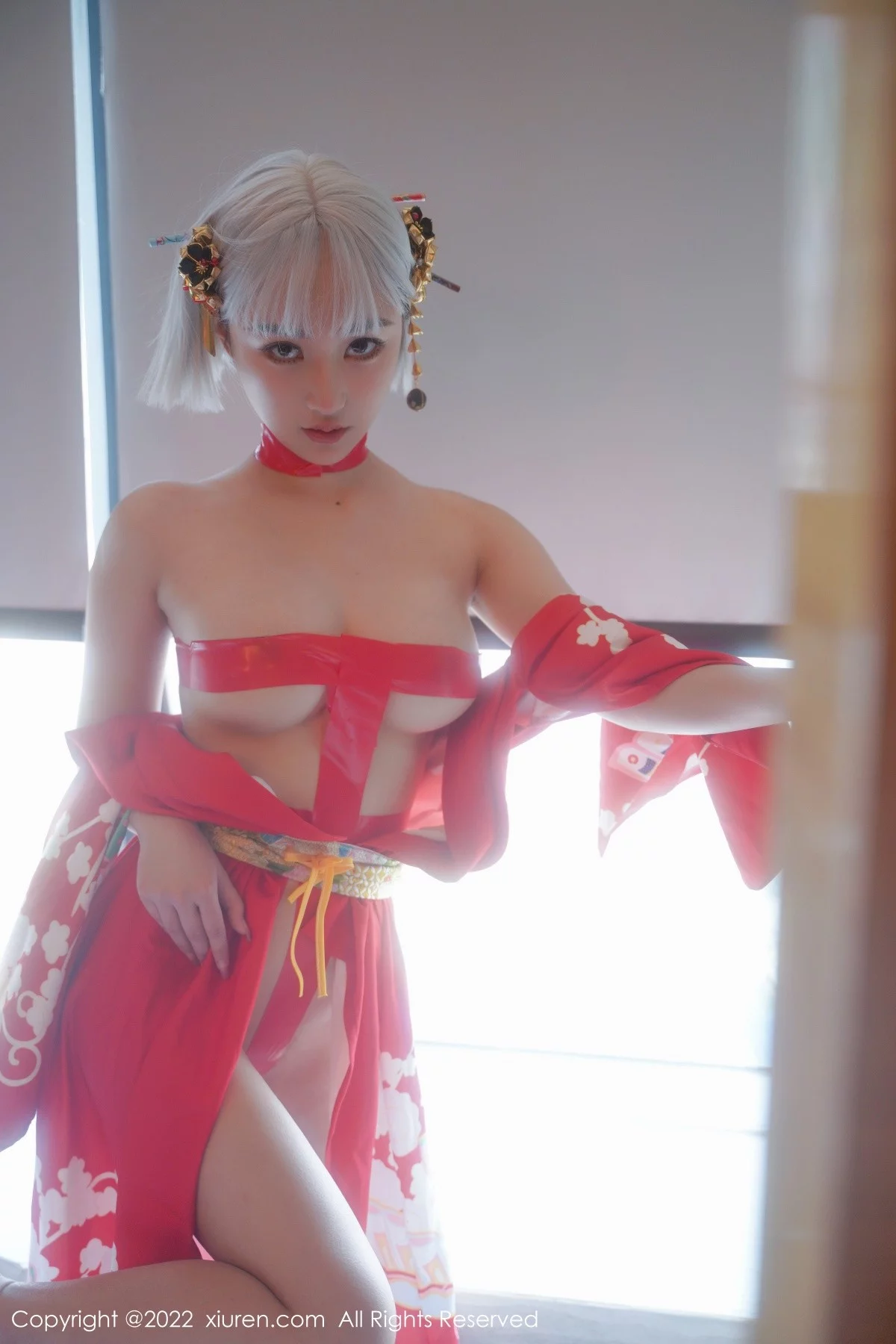 模特西门小玉蒸汽浴室里红带裹身秀火辣身材傲人豪乳诱惑写真66P-第1章-图片3