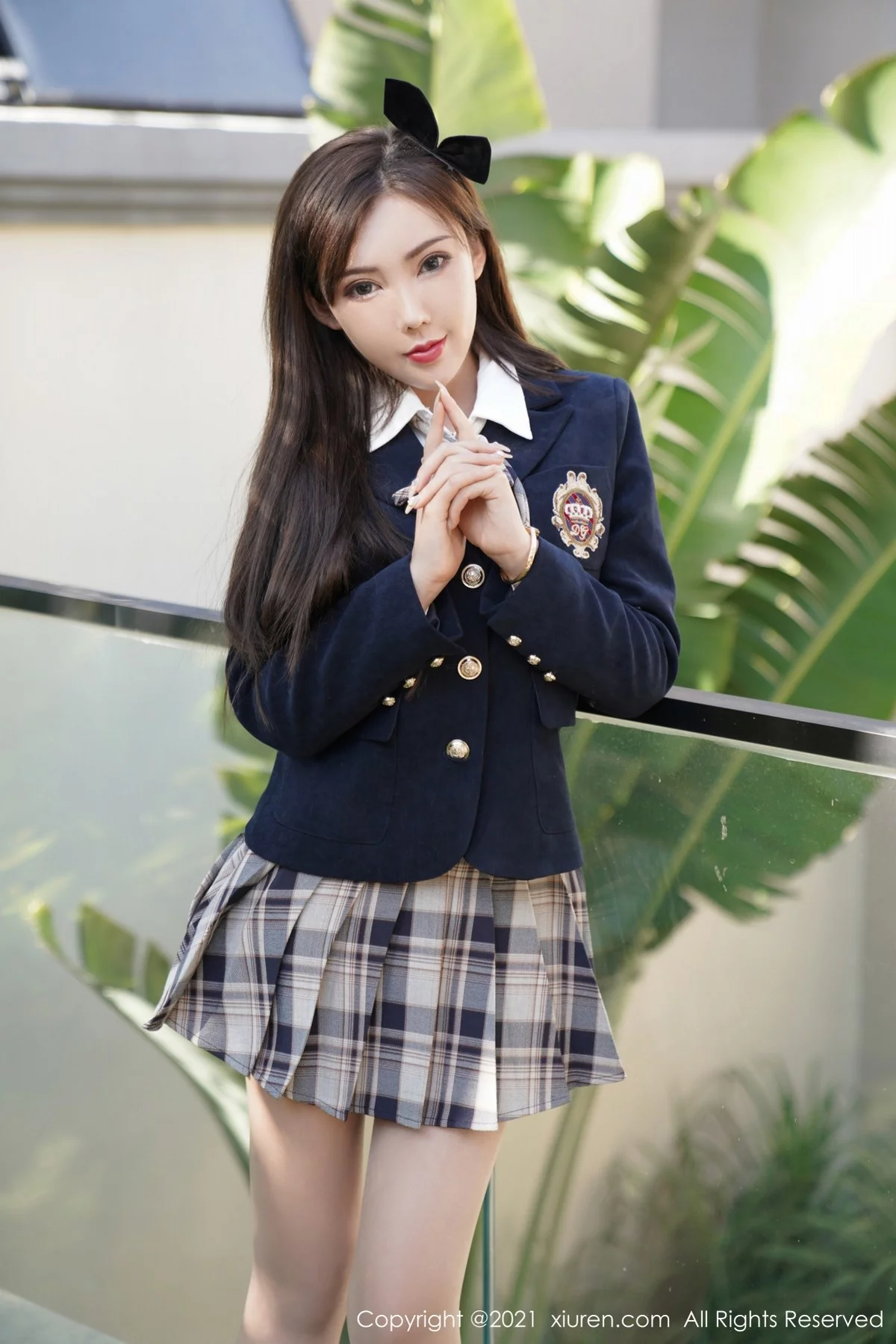 嫩模萌汉药baby北京旅拍JK制服主题无内肉丝裤袜诱惑写真63P-第1章-图片2