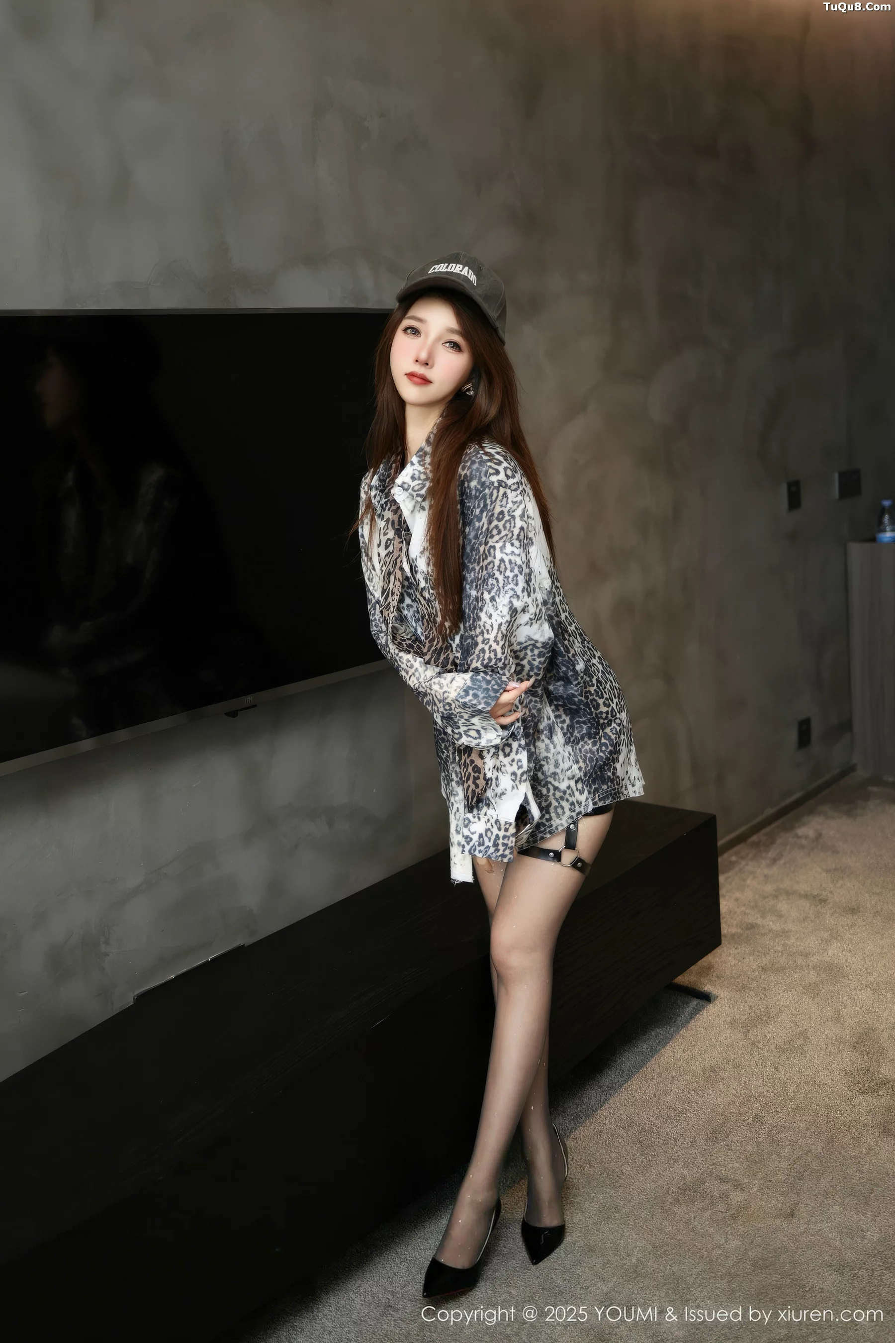 夭夭-Vol.1179_模特Twins-夭夭性感豹纹衬衫露黑色情趣内衣秀惹火身材诱惑写真70P-第1章-图片4