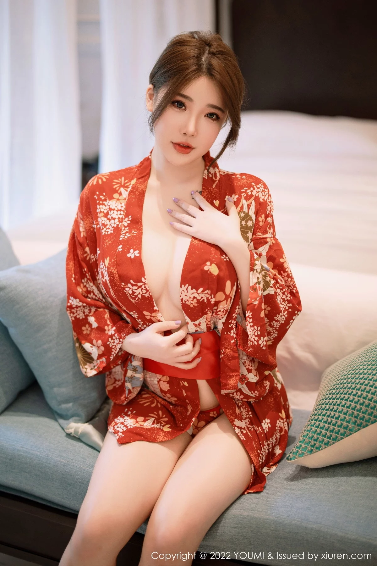小海臀-Vol.865_模特小海臀Rena西双版纳旅拍红色日式和服秀浑圆美臀诱惑写真68P-第1章-图片3